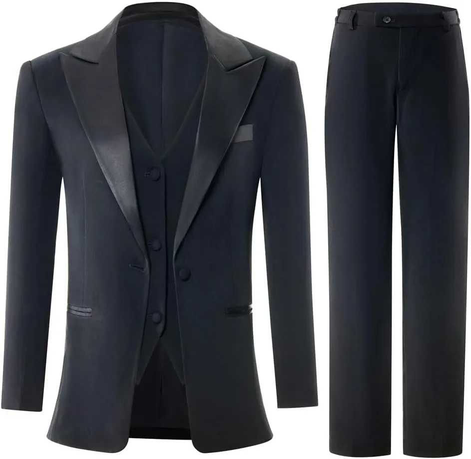 3 PC Women Suit for Work Professional Womens Tuxedo Suit Set Business Suit Blazer Vest Pants