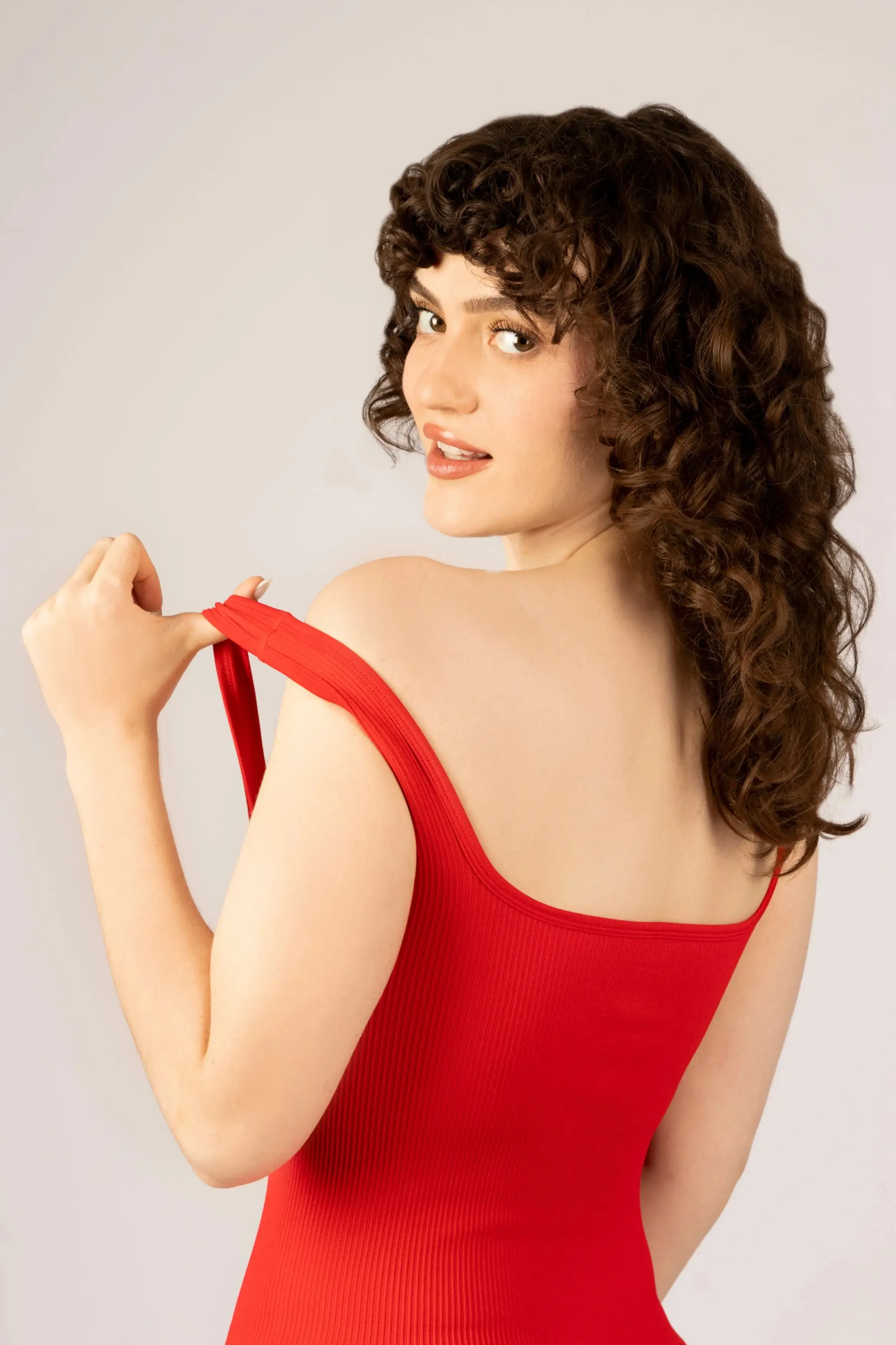 3-Piece Women's Square-Neck Bodysuit,Tummy Control Bodysuit, Tops, Womenswear Fit Spandex Sleeveless ribbed bodysuit