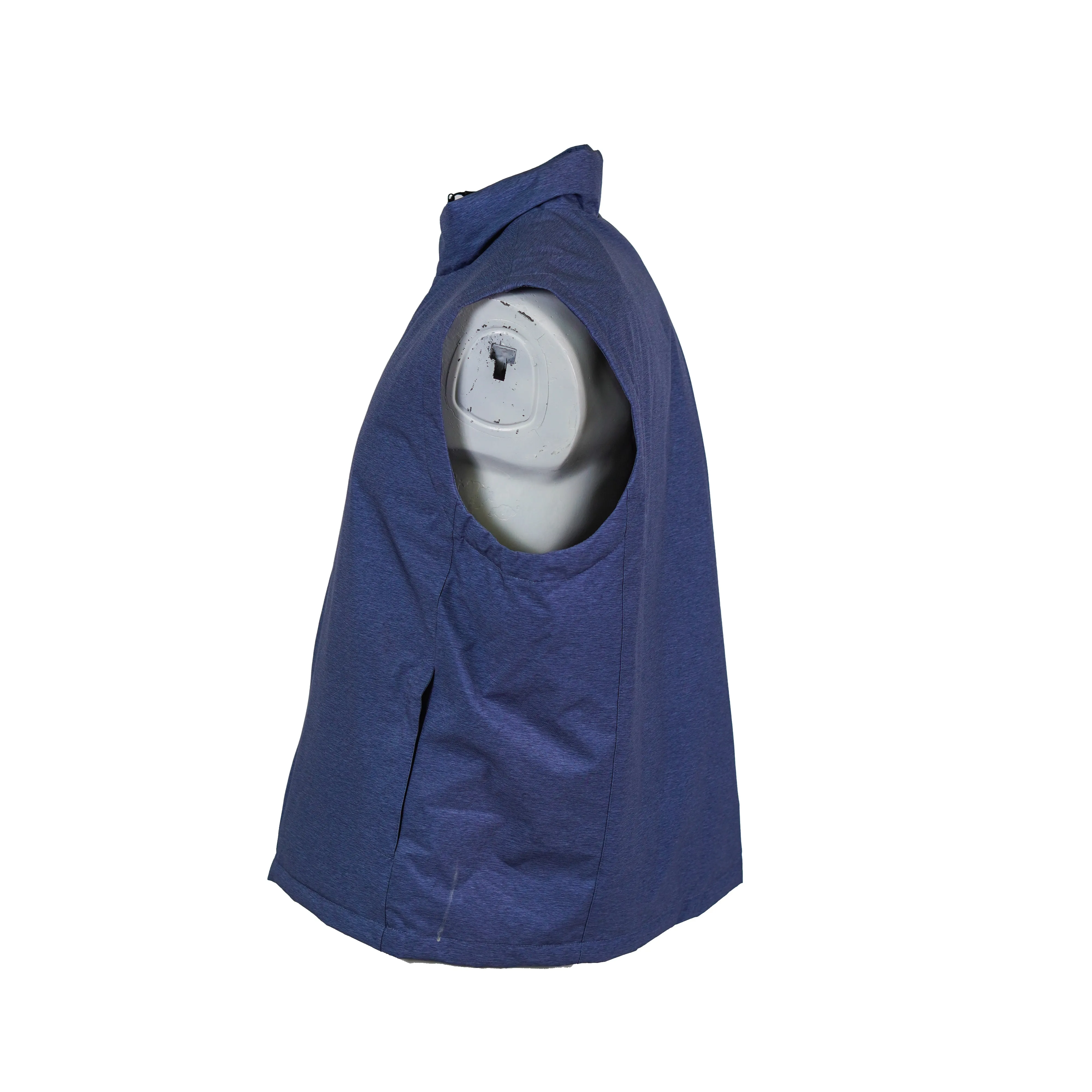 32 Heat Men's Water Resistant Full Zip Down Vest Blue Size XL