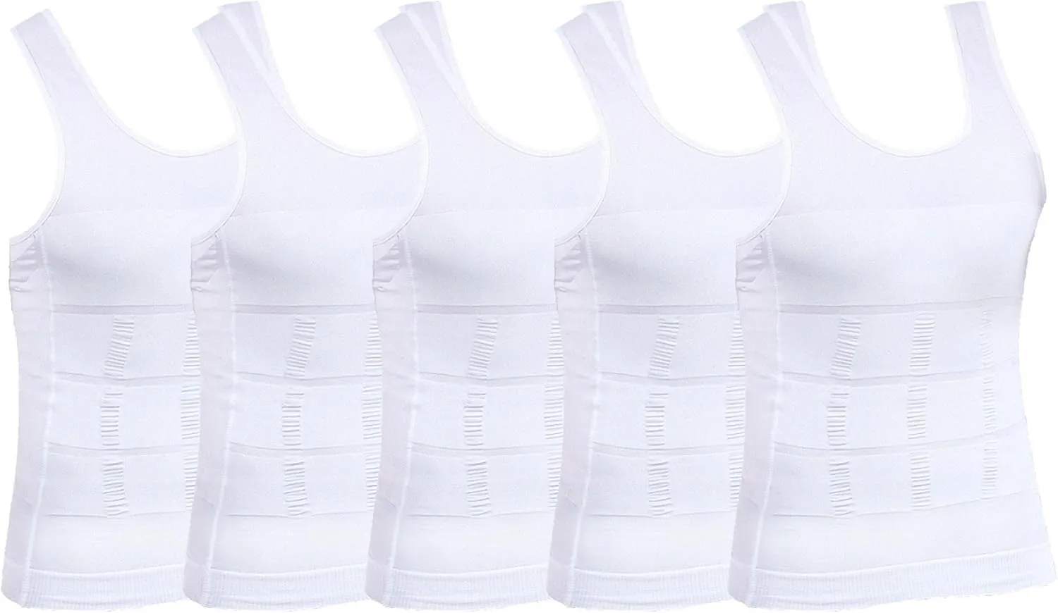 5 Pack Mens Compression Shirts Short Sleeve Athletic Workout T-Shirts Shapewear Undershirts Running T-Shirt Tops