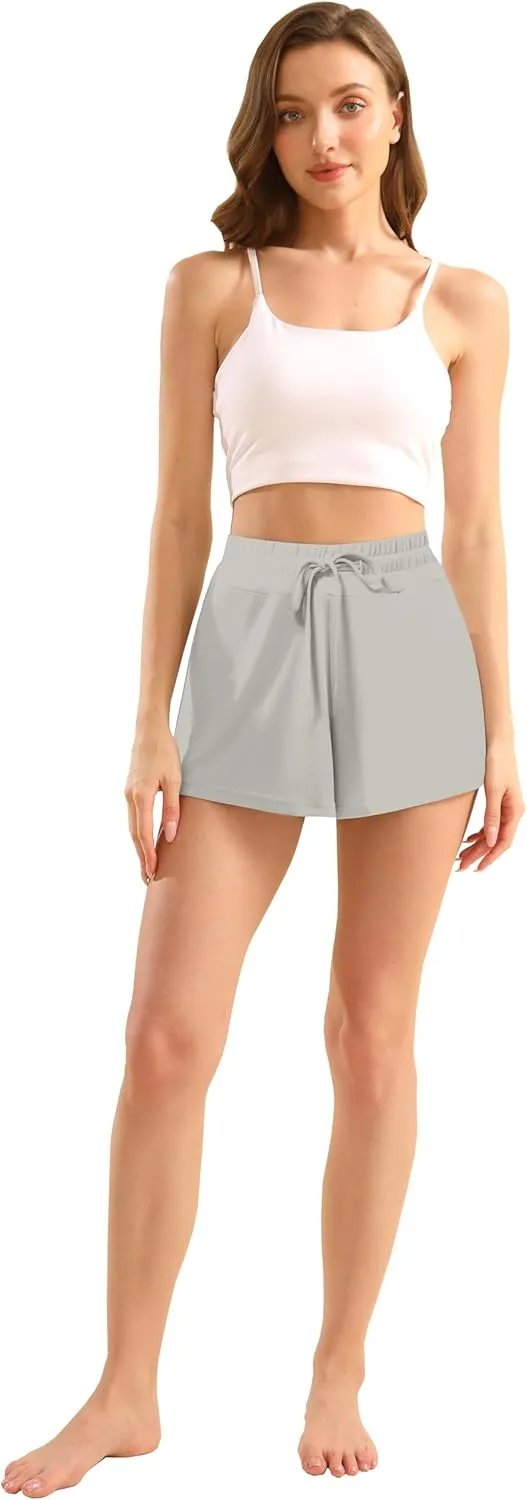 5 Pack: Womens SuperSoft Comfy Stretch Pajama Lounge Shorts Elegant Sleepwear Cozy Pajama Bottoms Cute Sleep Shorts