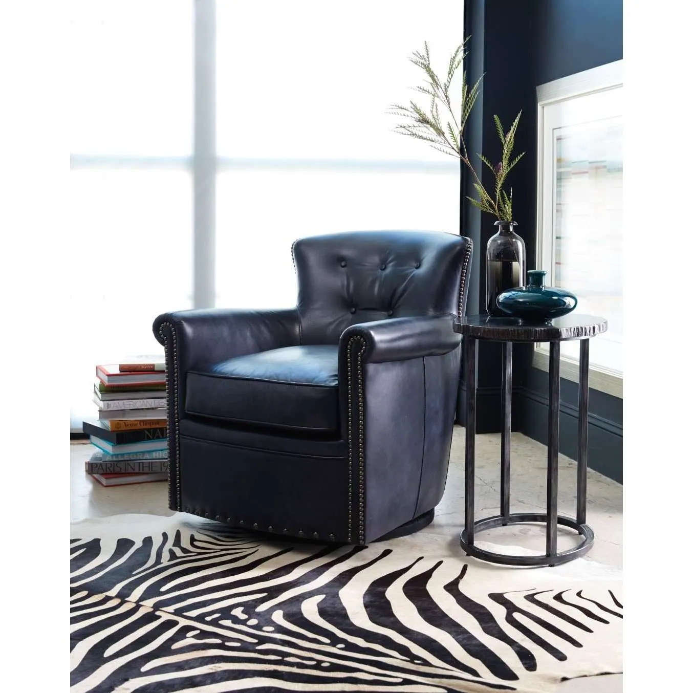 500-50 Stylish Hardwood and Metal Tube Nesting Tables with Levelers for Casual Living Spaces