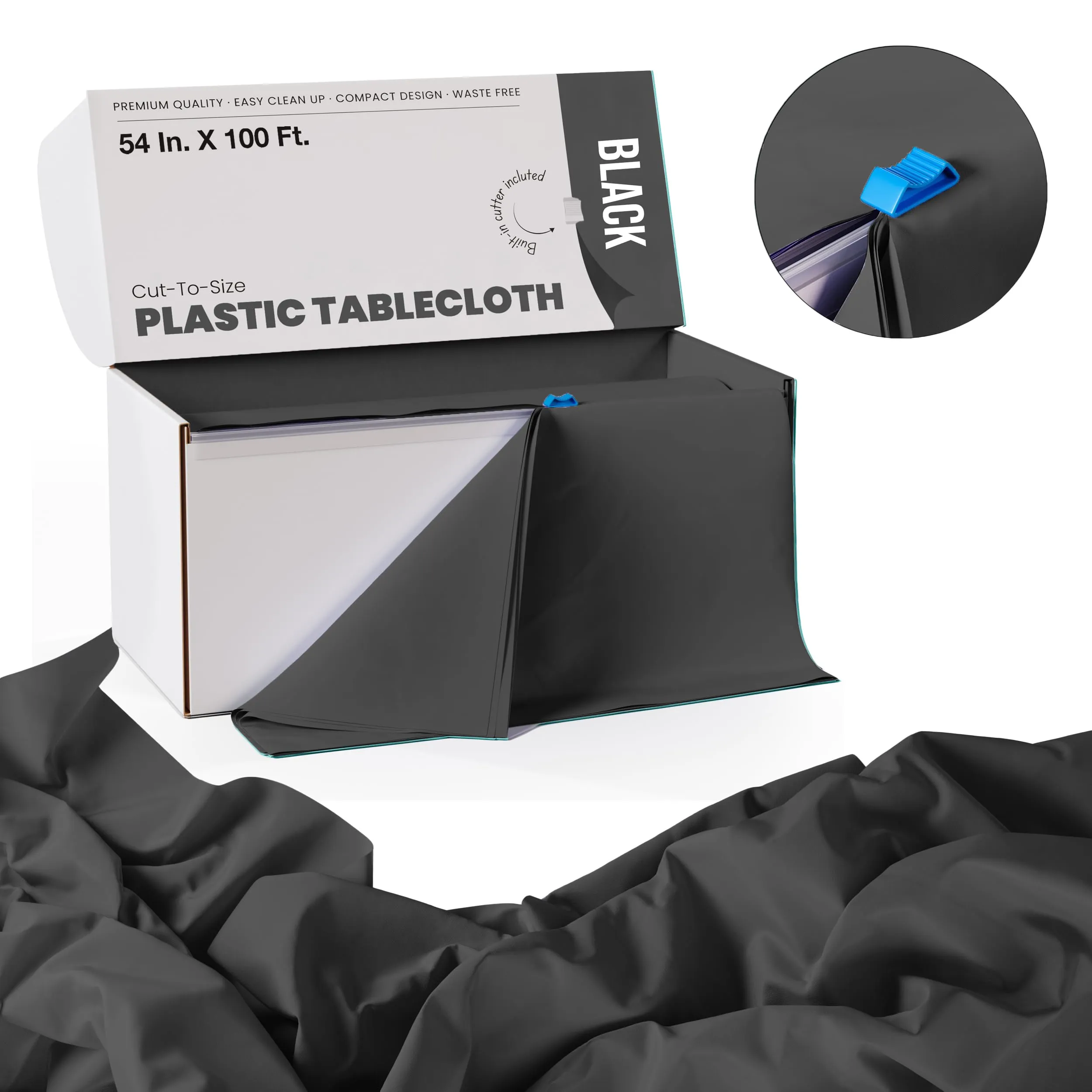 54 In. x 100 Ft. Cut To Size Table Roll | Black
