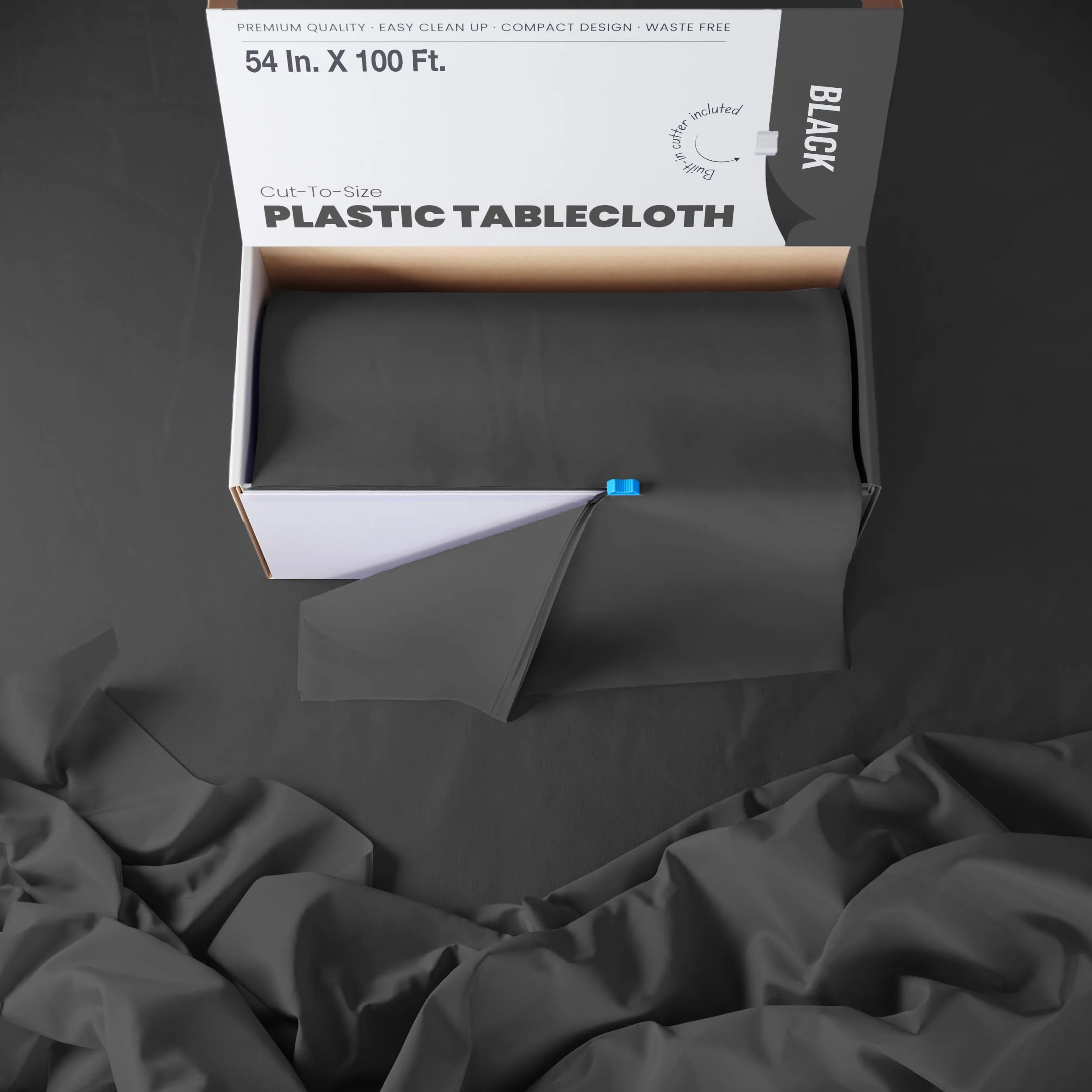 54 In. x 100 Ft. Cut To Size Table Roll | Black