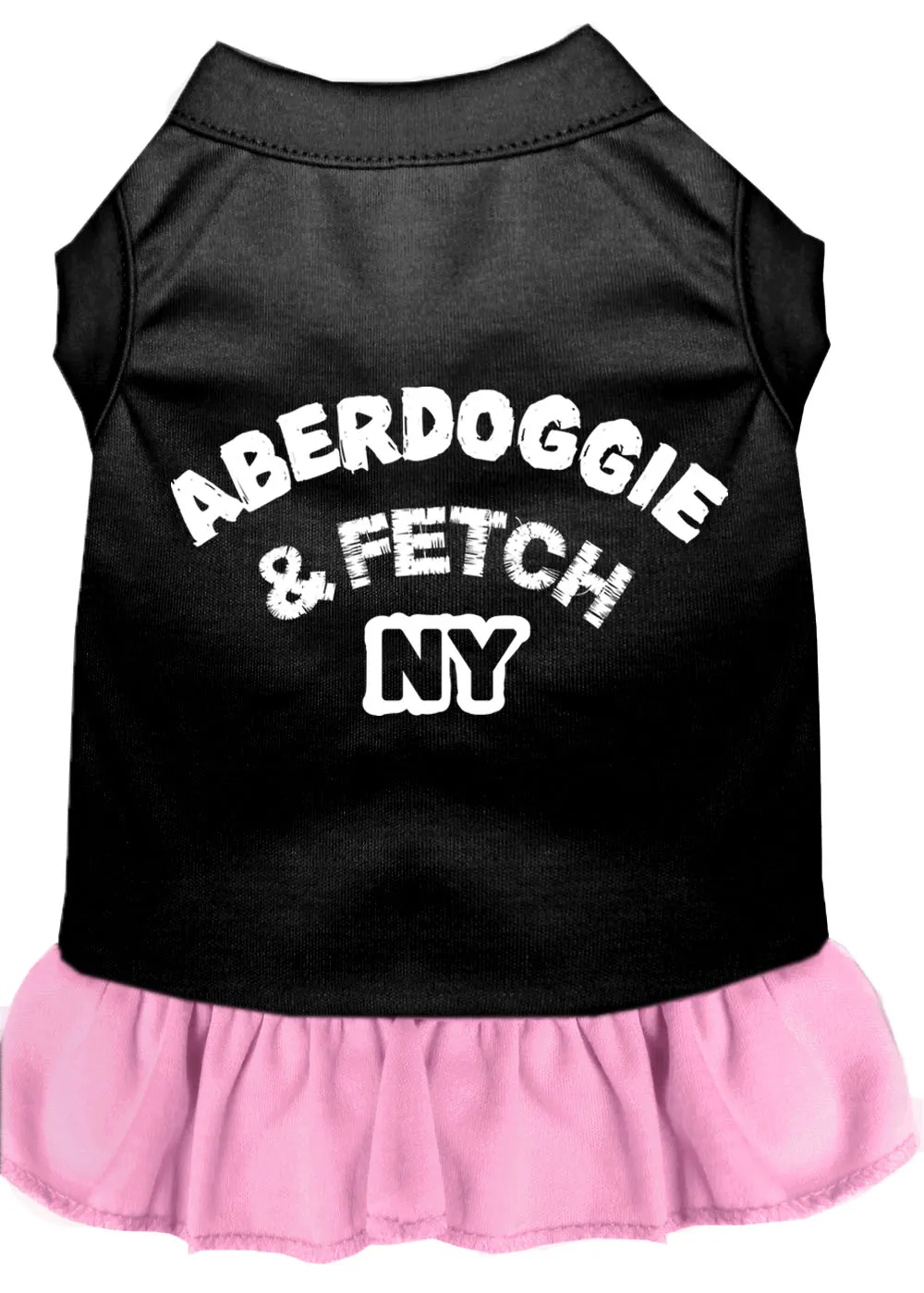 Aberdoggie Ny Screen Print Dog Dress Black With Light Pink Xxxl