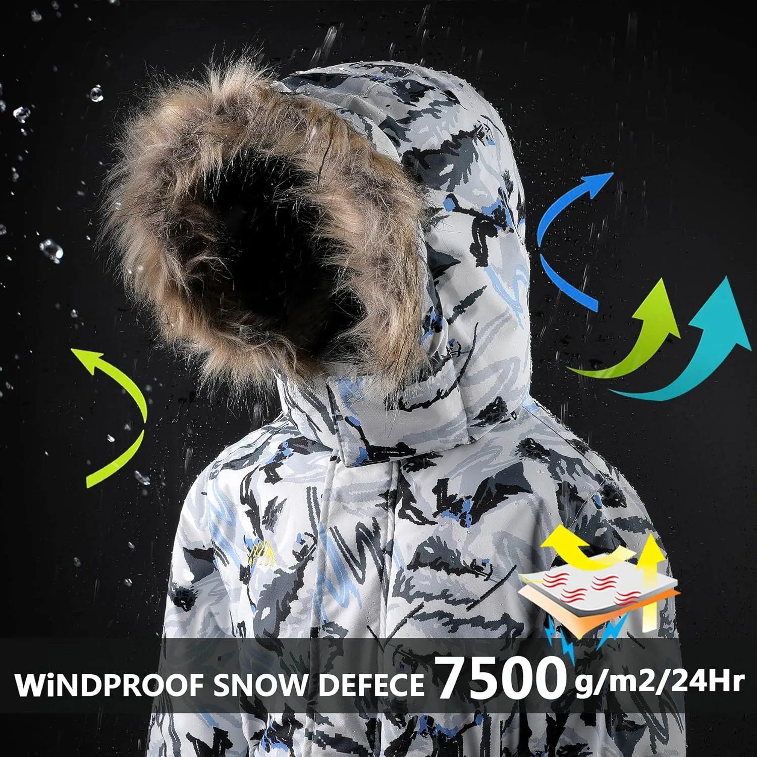 AFILOK Kid's Winter Overalls Ski Suits Boy's and Girl's Waterproof Snowboard Jumpsuits One Piece Snowsuit Jackets Coats