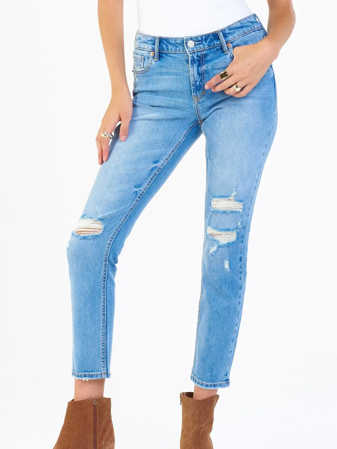 Aiden High Rise Girlfriend Jeans Palm Springs