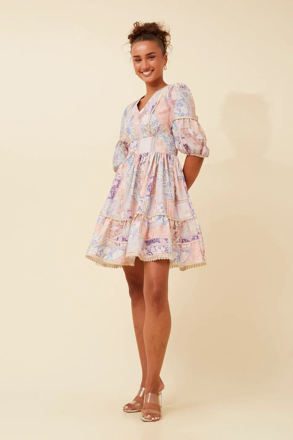 AITANA PATCHWORK SHORT DRESS