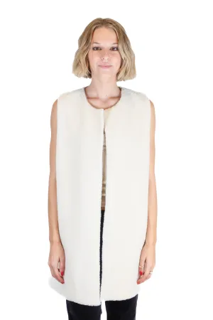 ann taylor white sherpa vest (xs/s; retail $149)