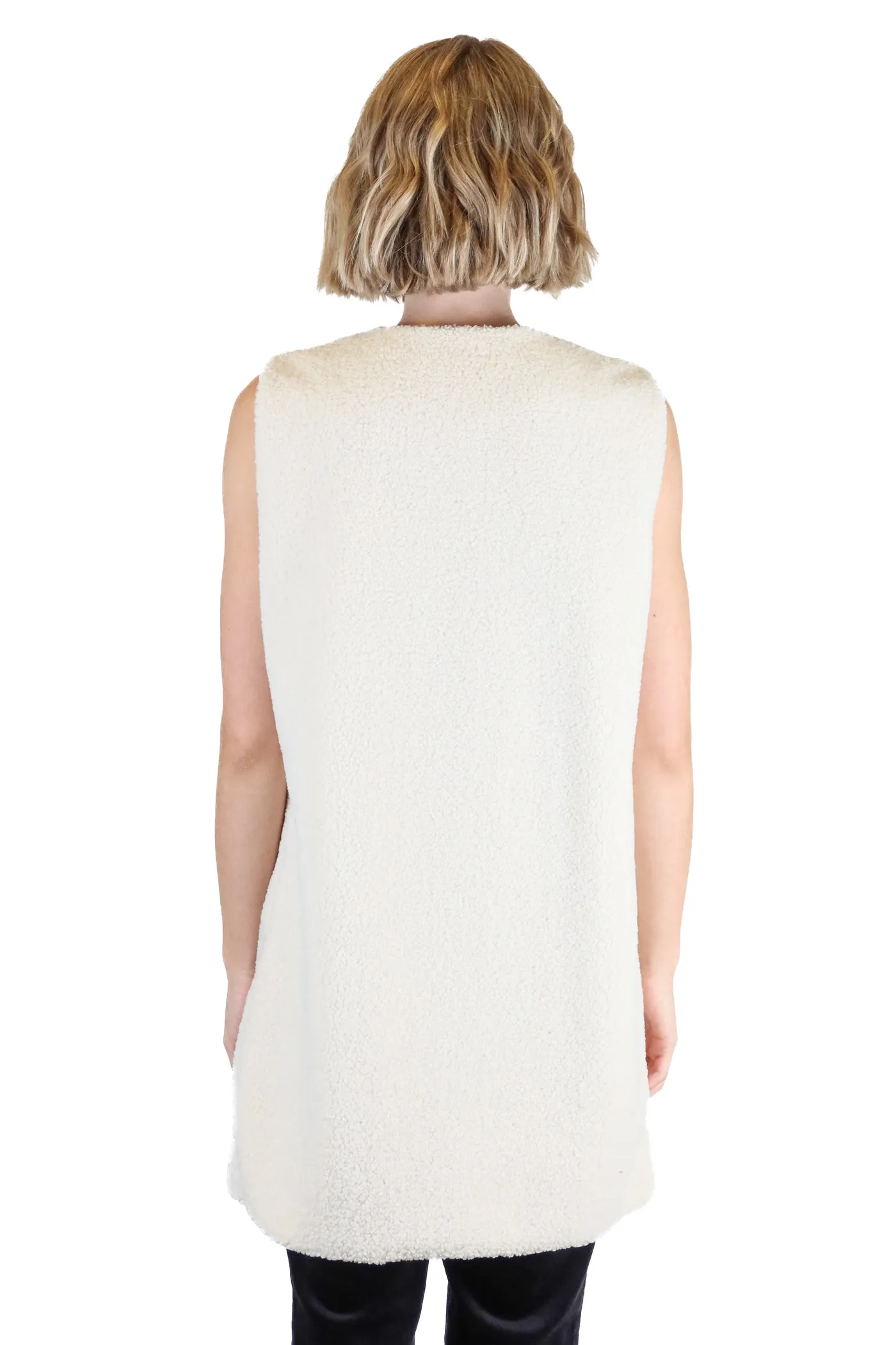 ann taylor white sherpa vest (xs/s; retail $149)