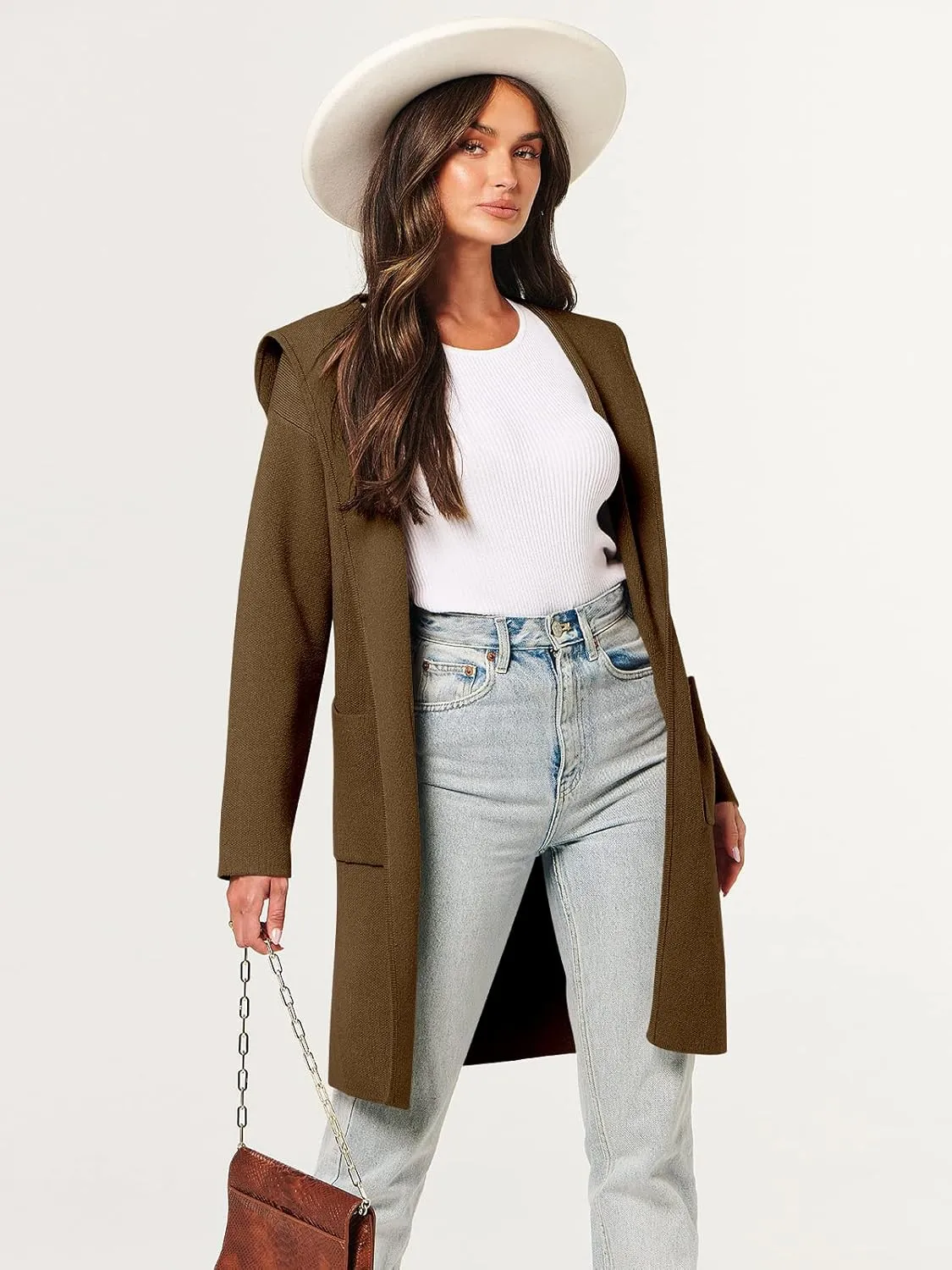 ANRABESS Women Cardigan Open Front Oversized Casual Knit Hoodie Sweater Coatigan Lady Coat 2025 Fall Trendy Outerwear