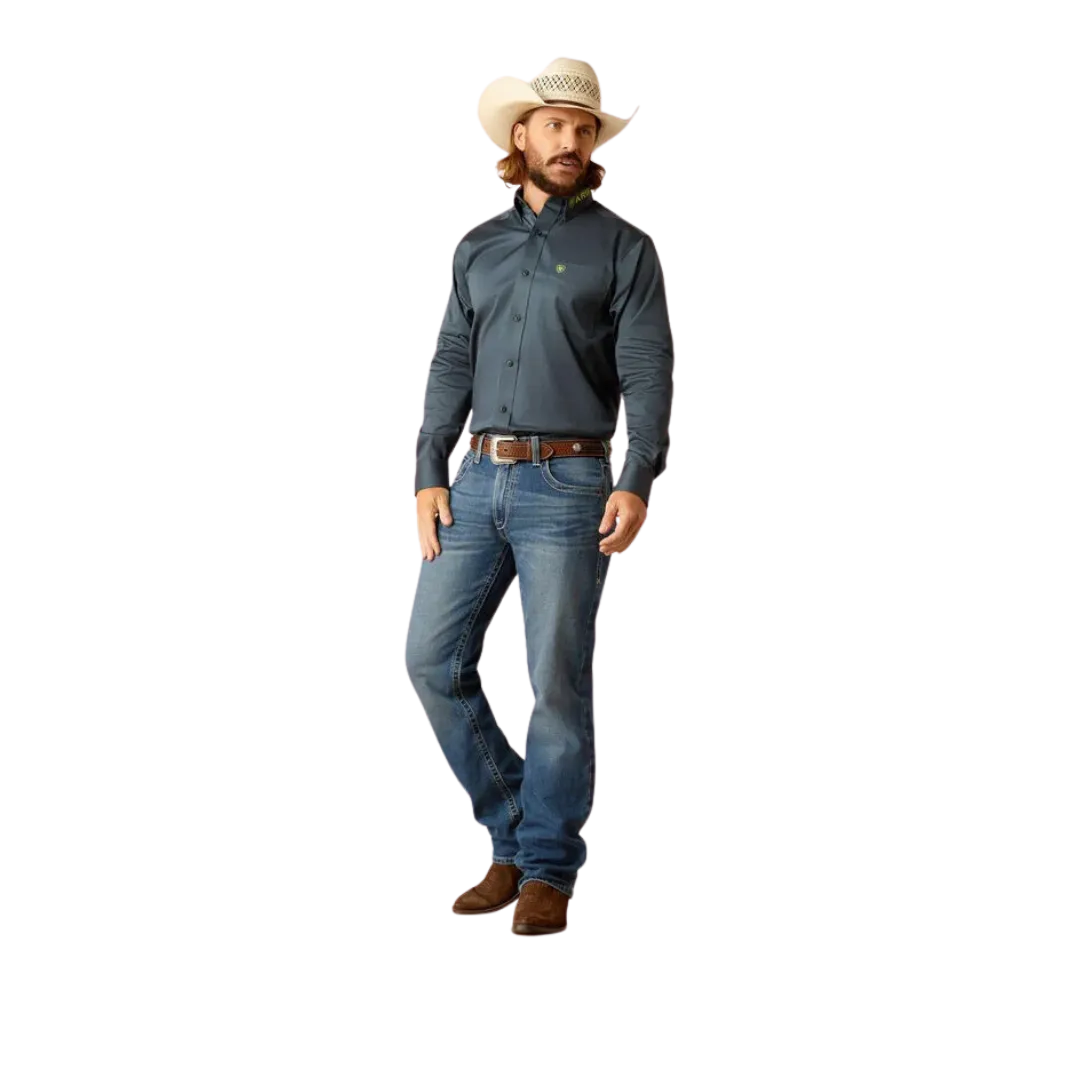Ariat Men's Team Logo Twill Fitted Dark Gray Shirt