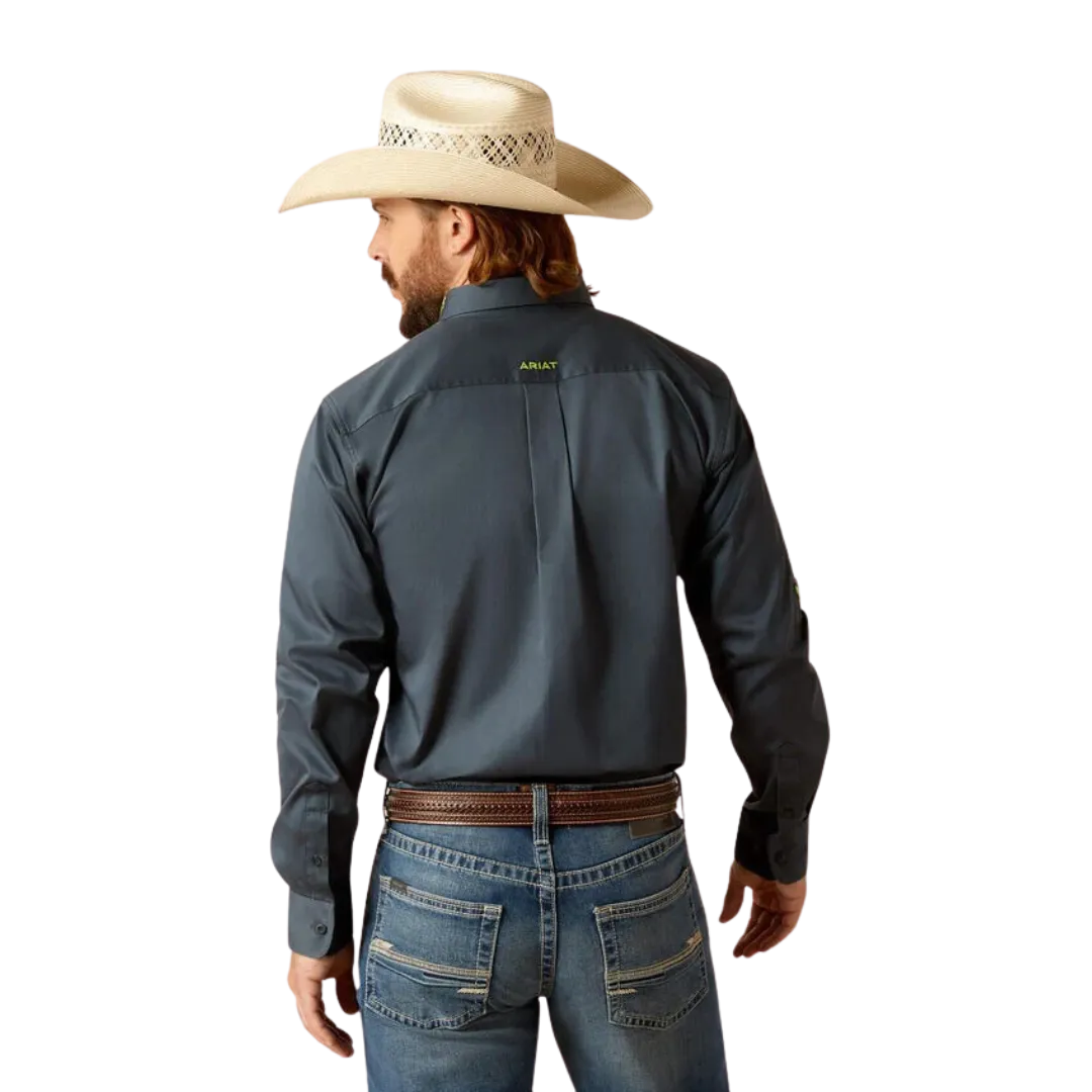 Ariat Men's Team Logo Twill Fitted Dark Gray Shirt