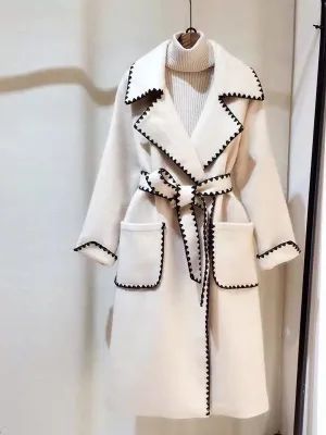 AURA Plush Long Sleeve Belted Coat