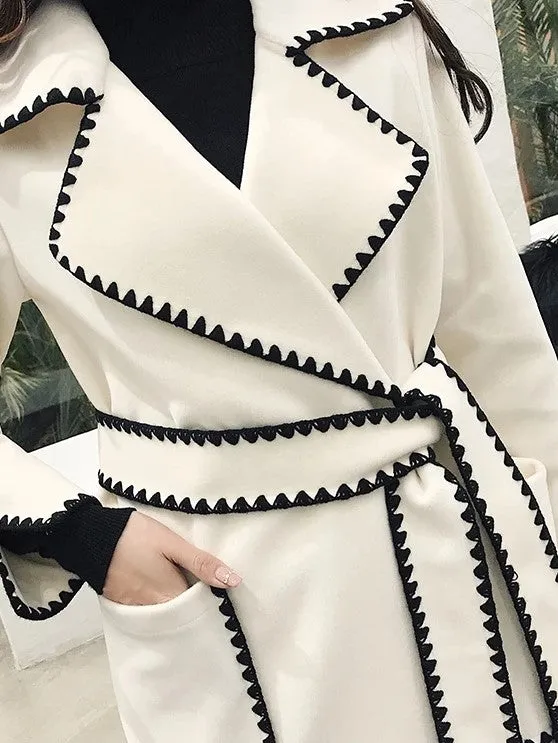 AURA Plush Long Sleeve Belted Coat