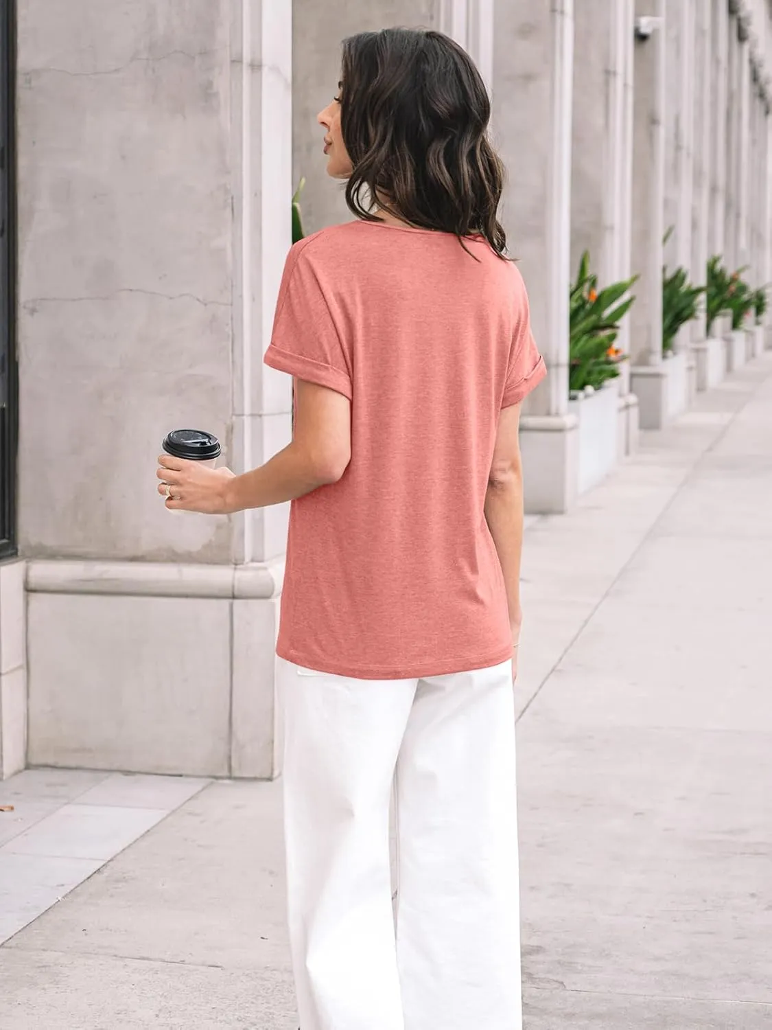 AUTOMET Womens Tops Short Sleeve T Shirt Summer V Neck Casual Top 2025 Spring Cute Basic Trendy Outfits Fashion