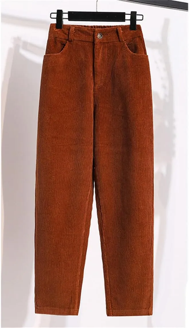 Autumn Winter Harem Pants for Women, Streetwear Casual Loose Long Trousers, Female Elastic High Waist Pants