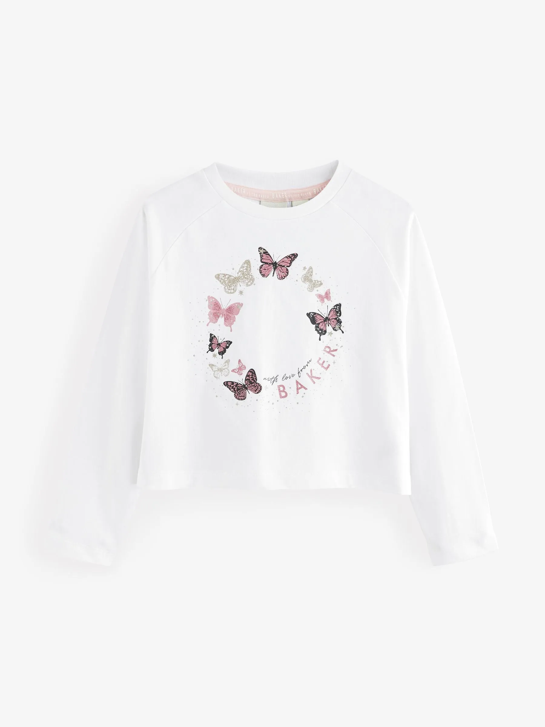 Baker by Ted Baker Multi Printed Long Sleeve 100% Cotton T-Shirts 3 Pack