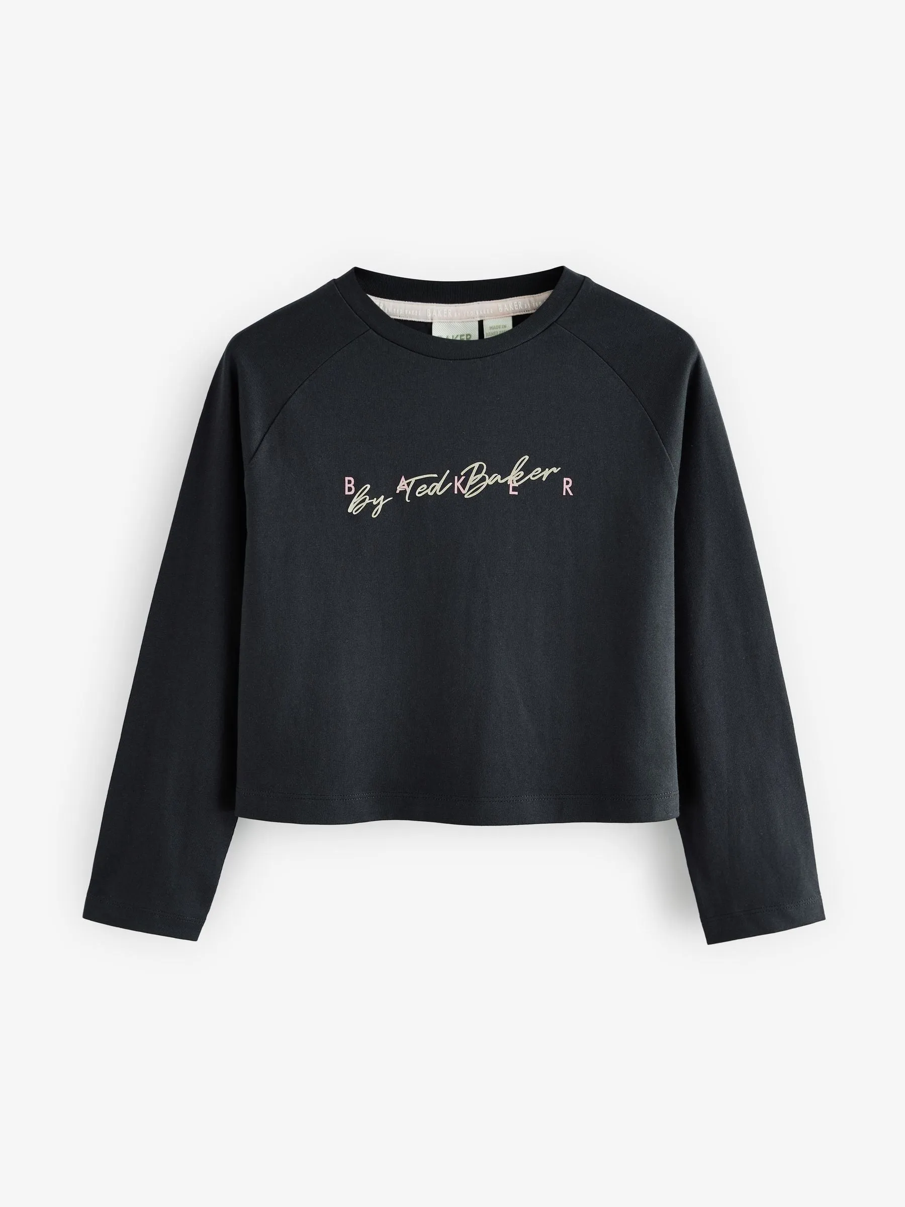Baker by Ted Baker Multi Printed Long Sleeve 100% Cotton T-Shirts 3 Pack