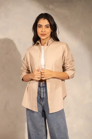 Beige Long Sleeves Shirt