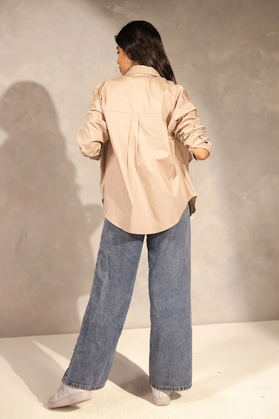 Beige Long Sleeves Shirt