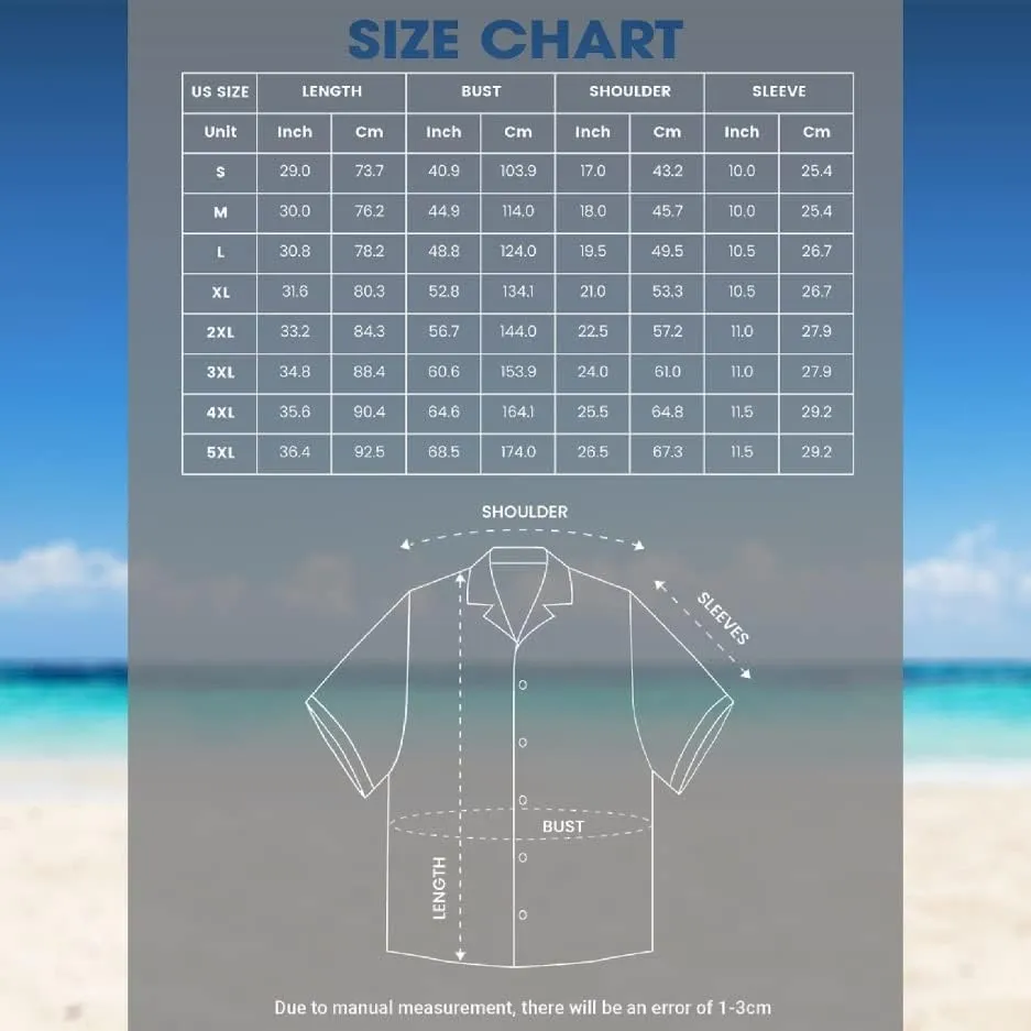 Bigfoot Hawaiian Shirts for Men Short Sleeve Aloha Beach Shirt Summer Surfing Sasquatch Casual Button Down Shirts