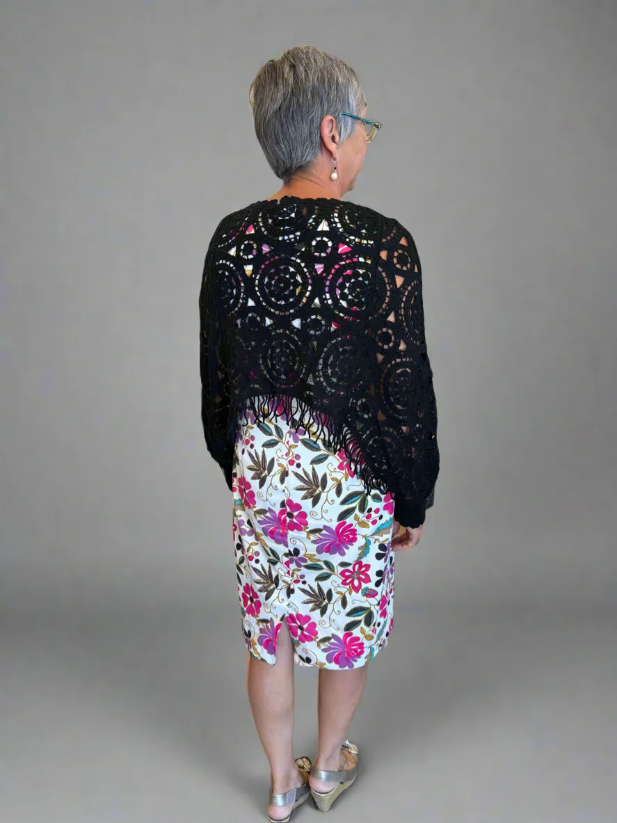 Bittermoon - Crochet Cover Up Top - T573 - Black