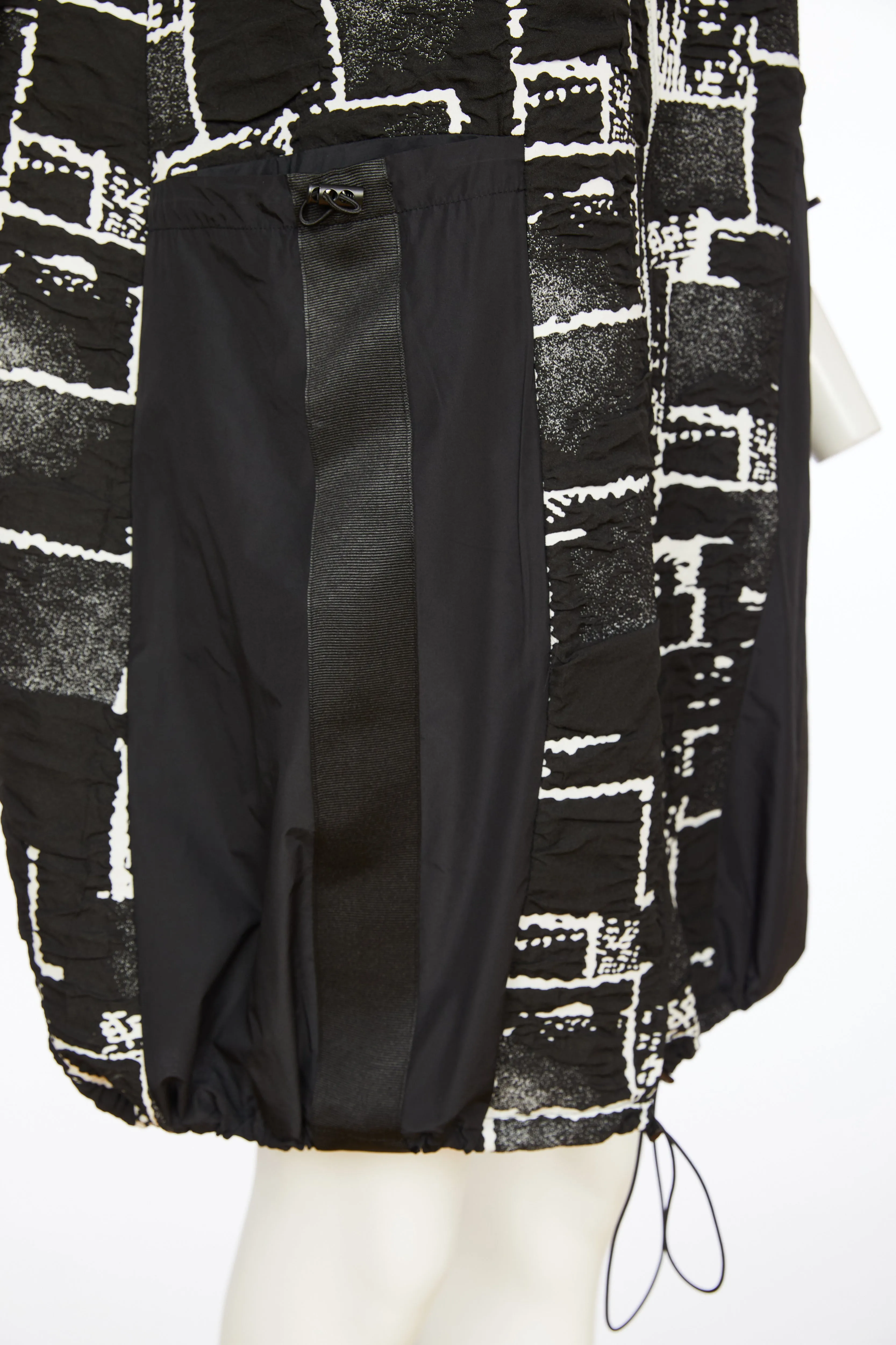 Black & White Gilet with Contrast Panels & Zip Detail