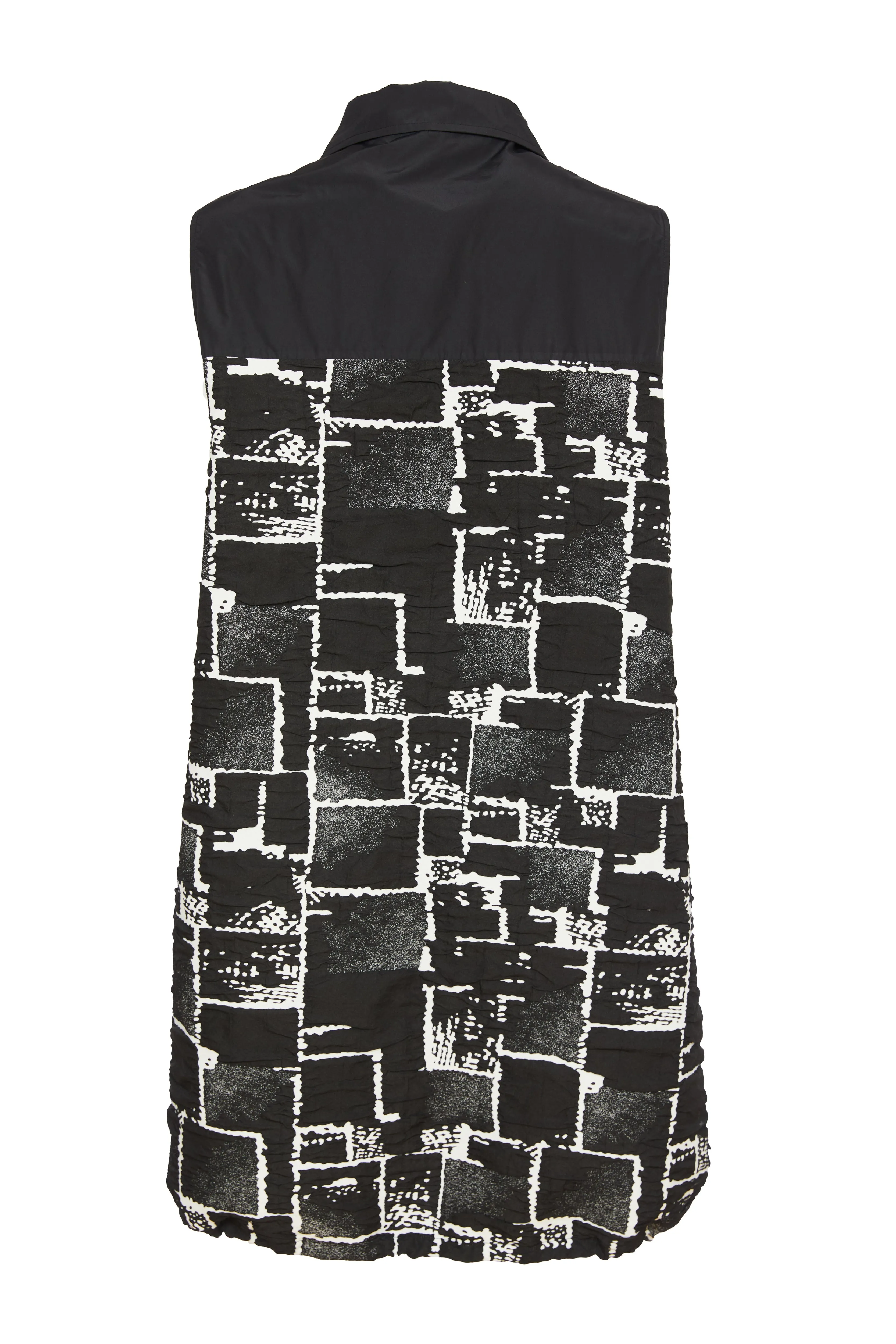 Black & White Gilet with Contrast Panels & Zip Detail