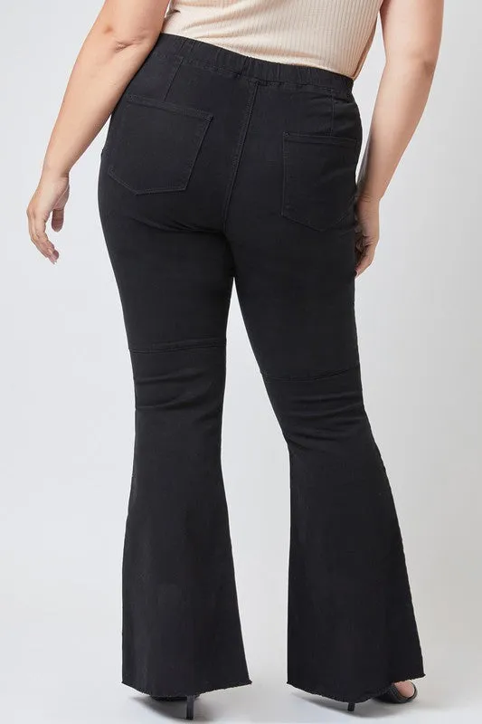 Black Pull-on Flare Jeans