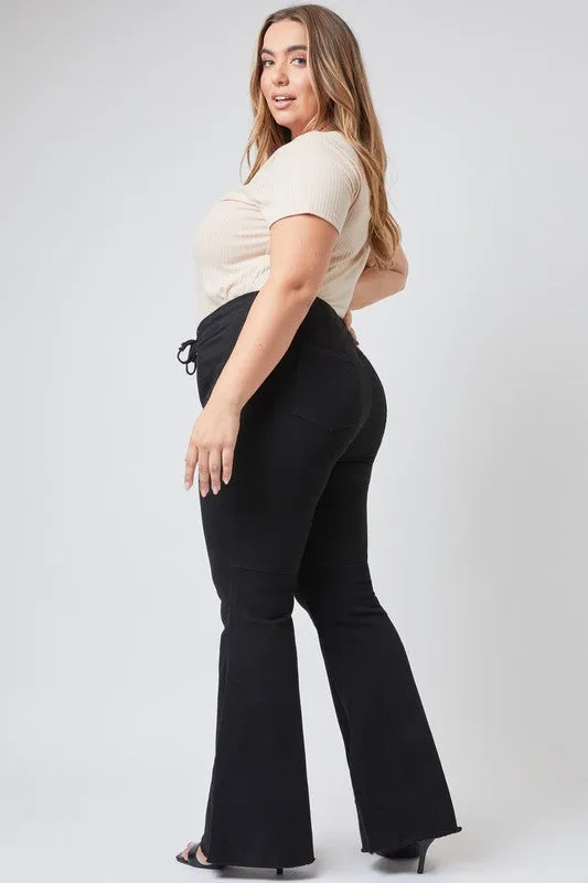 Black Pull-on Flare Jeans