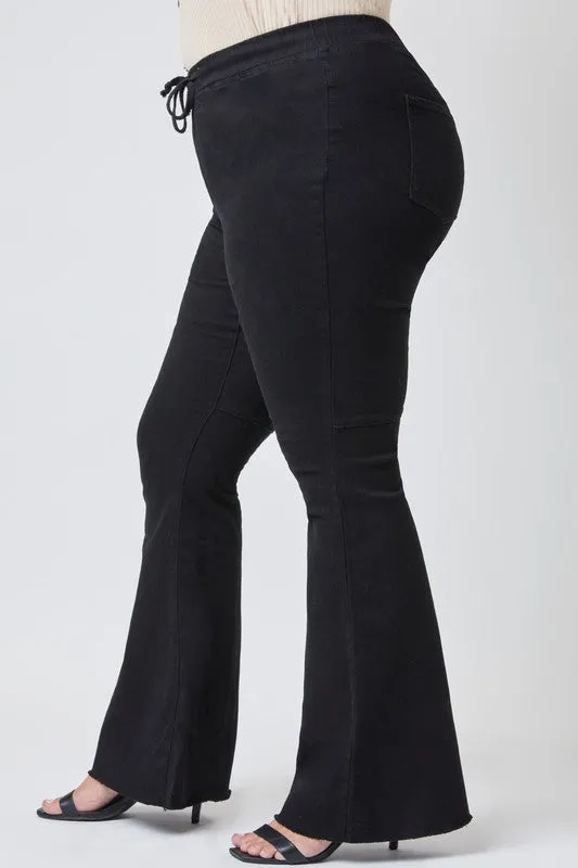Black Pull-on Flare Jeans