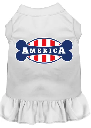 Bonely In America Screen Print Dress White Xxxl