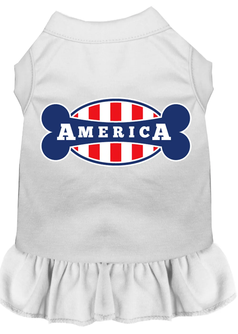 Bonely In America Screen Print Dress White Xxxl