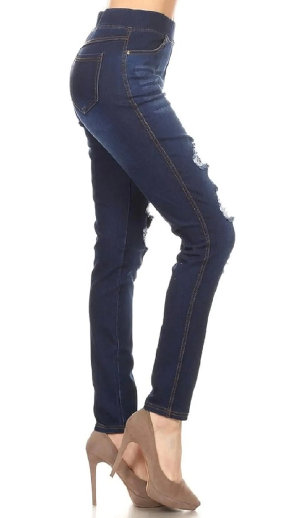 Brenda’s Distressed Denim Jeggings