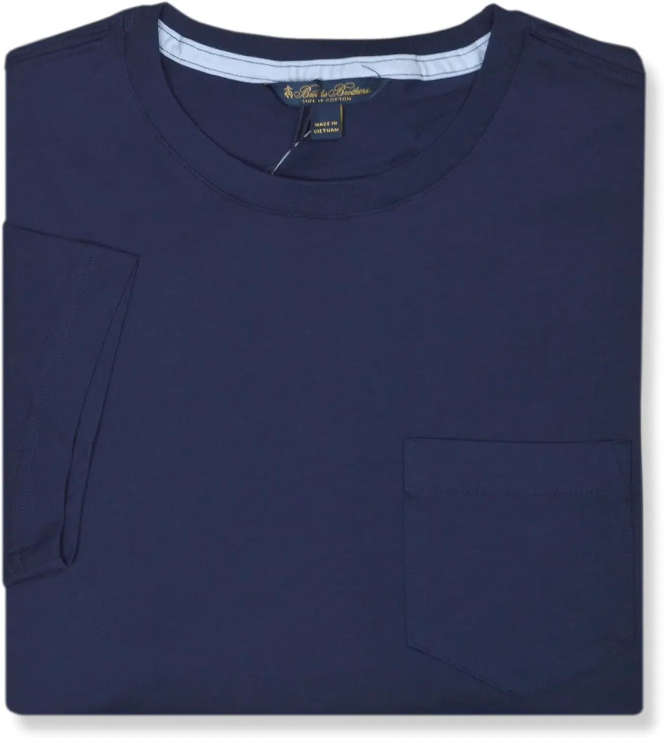 Brooks Brothers Men's Supima Cotton Golden Fleece Embroidery Crewneck Pocket Tee T-Shirt,