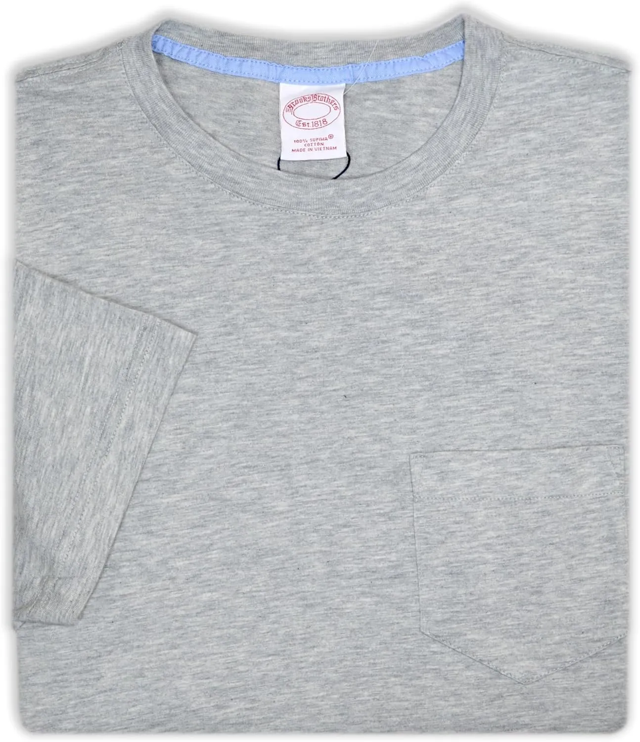 Brooks Brothers Men's Supima Cotton Golden Fleece Embroidery Crewneck Pocket Tee T-Shirt,