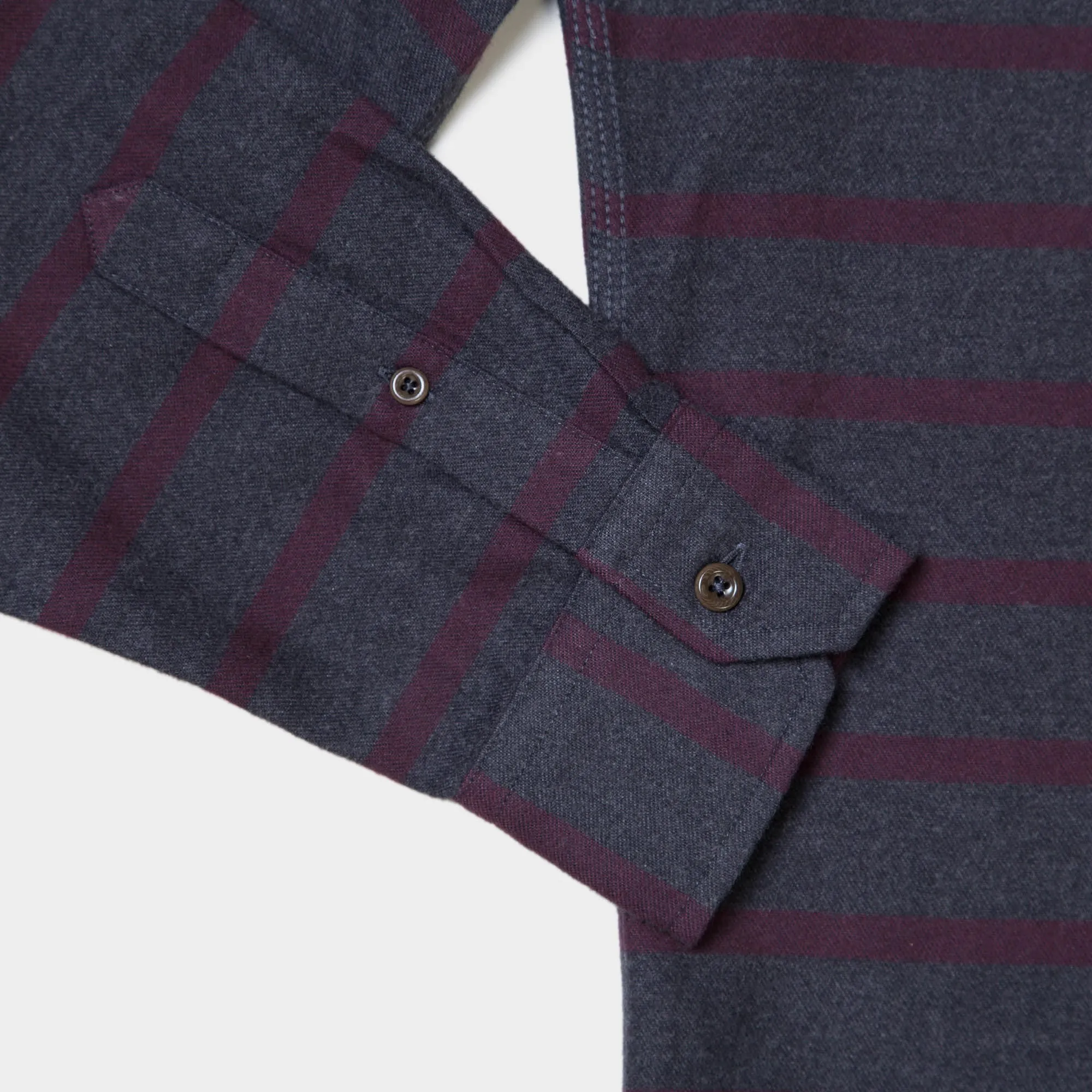 Burgundy and Grey Stripe Button Down