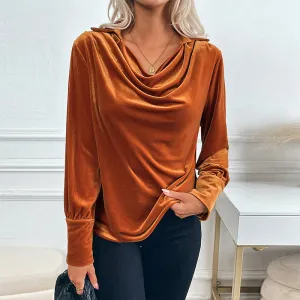 Cassy - Elegant Velvet Blouse