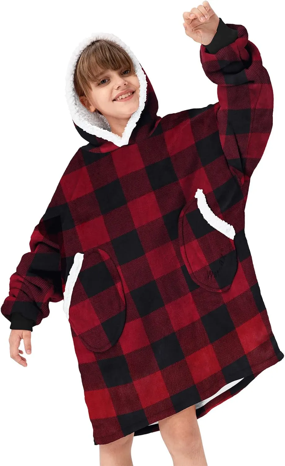 Century Star Wearable Blanket Hoodies for Women Men Sherpa Oversized Thick Cozy Fleece Soft Warm Adult Sweatshirt Hooded