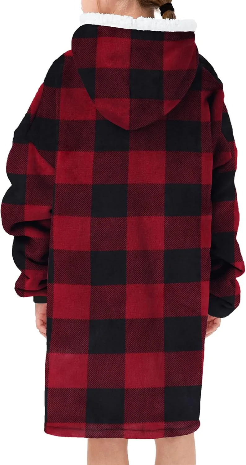 Century Star Wearable Blanket Hoodies for Women Men Sherpa Oversized Thick Cozy Fleece Soft Warm Adult Sweatshirt Hooded