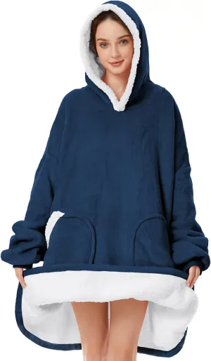 Century Star Wearable Blanket Hoodies for Women Men Sherpa Oversized Thick Cozy Fleece Soft Warm Adult Sweatshirt Hooded