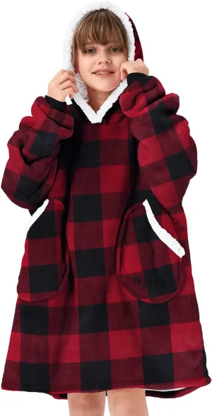Century Star Wearable Blanket Hoodies for Women Men Sherpa Oversized Thick Cozy Fleece Soft Warm Adult Sweatshirt Hooded