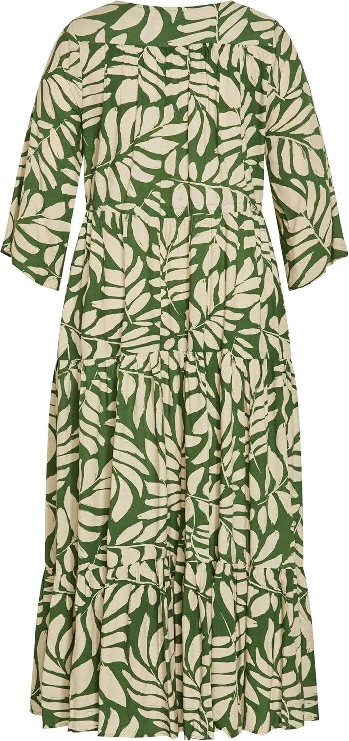 City Chic Plus Size Dress, Endless Sun Print Maxi Dress