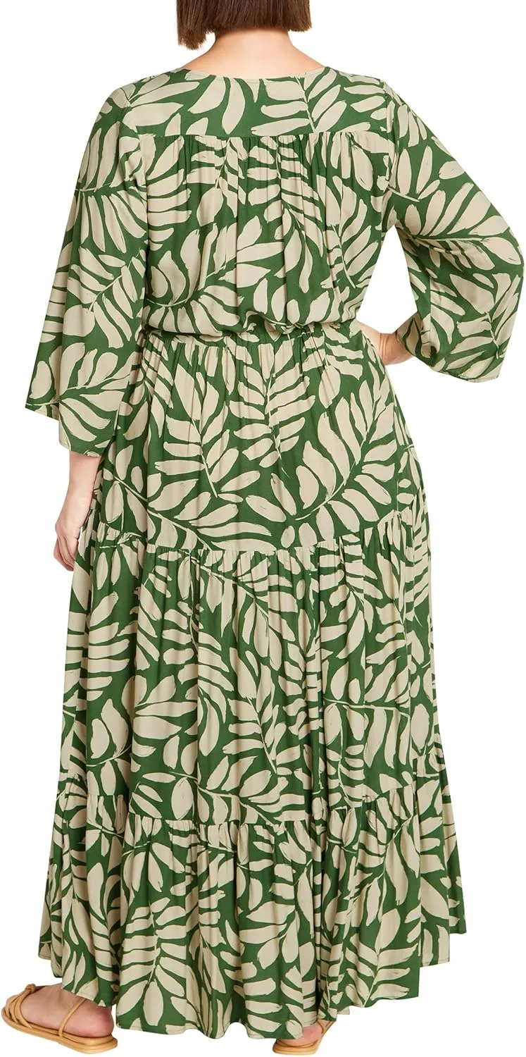 City Chic Plus Size Dress, Endless Sun Print Maxi Dress