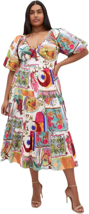 City Chic Women's Plus Size Dress-Simona Print