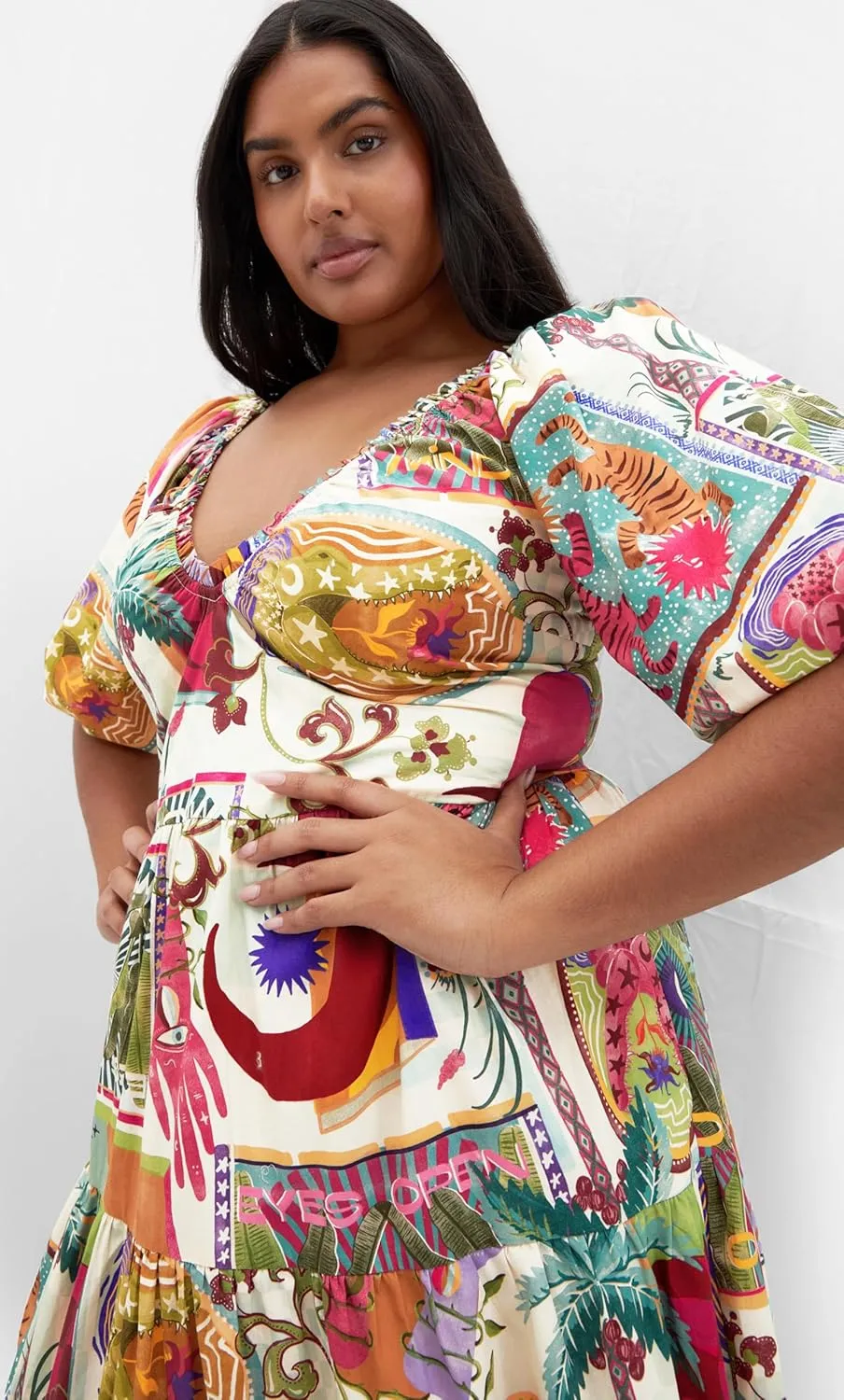 City Chic Women's Plus Size Dress-Simona Print
