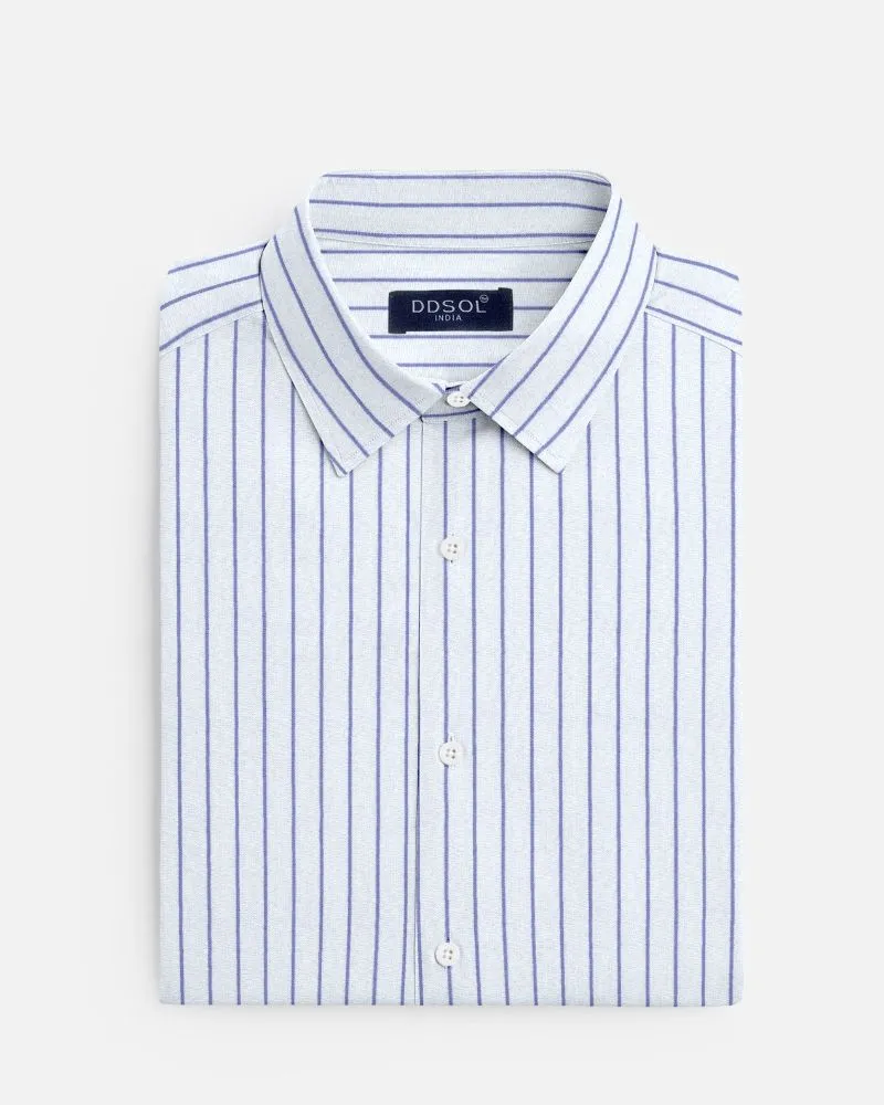 Classic Blue Striped Oxford Shirt