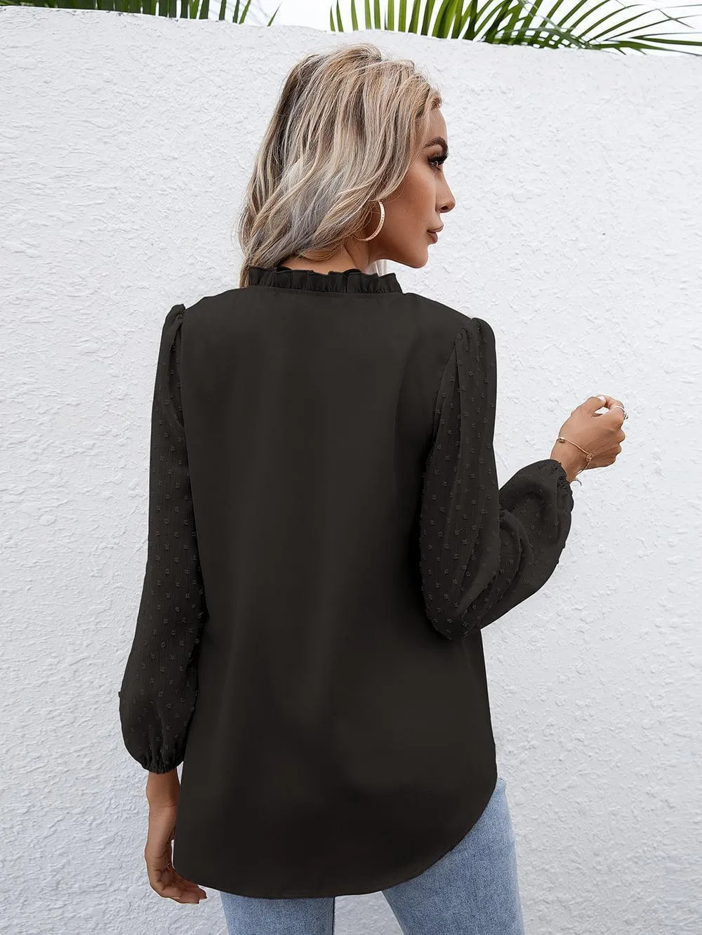 Confidently Stylish Long Sleeve Black Blouse