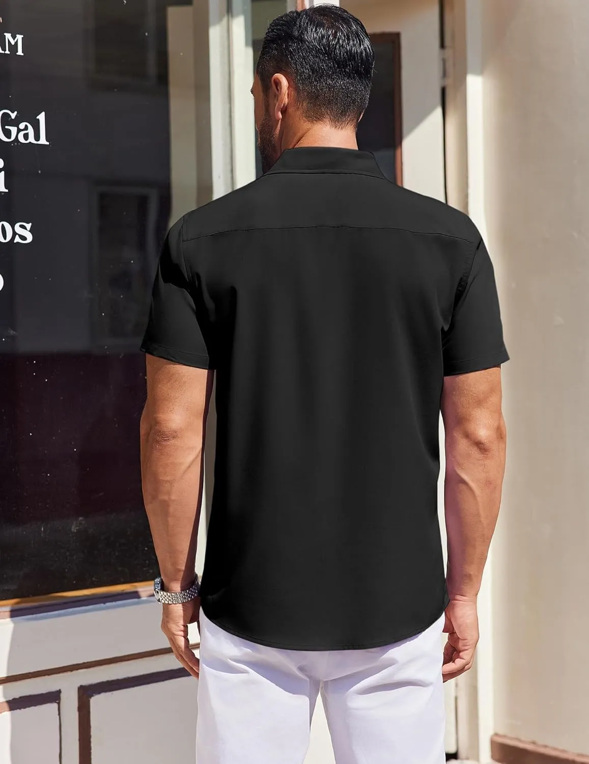 COOFANDY Mens Short Sleeve Dress Shirts Button Down Shirts Regular Fit Business Casual Shirt with Pocket